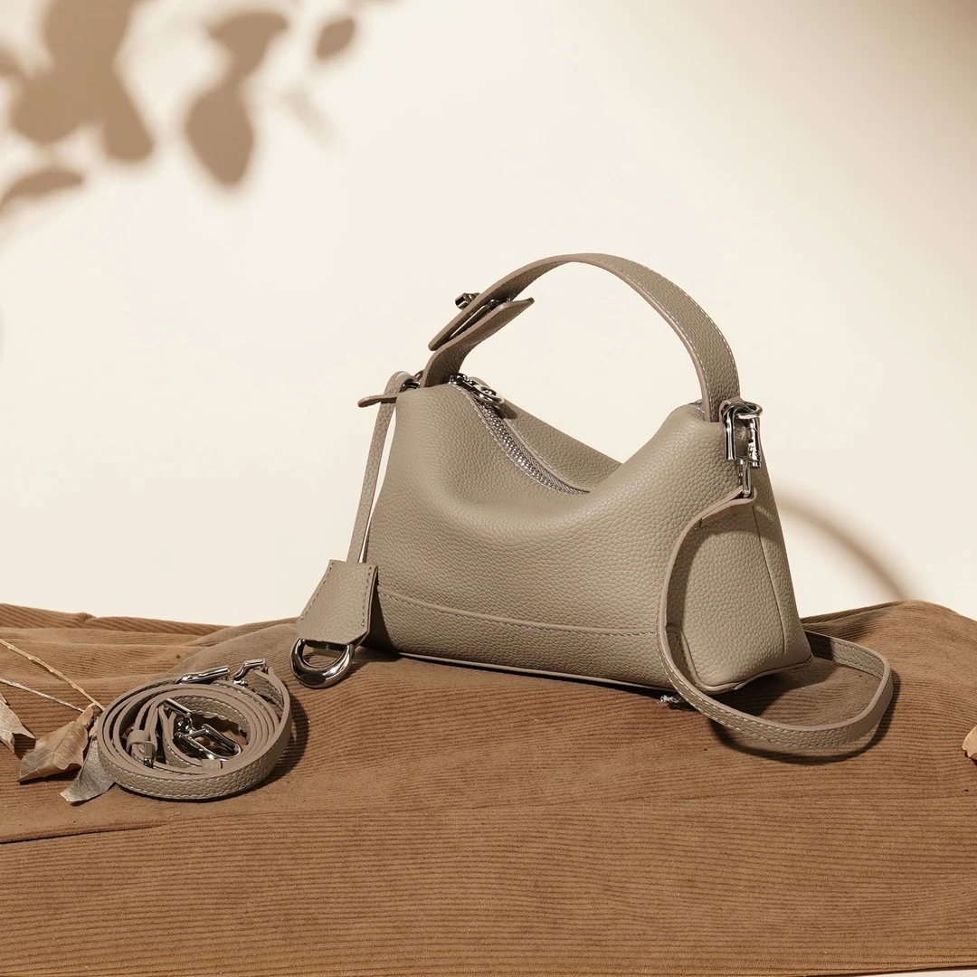 单根纯色扣式做旧拉链双根斜挎包斜跨包简约腋下包FD9961