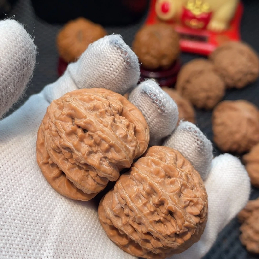 文玩核桃把件蜻**长白狮子3.5全品