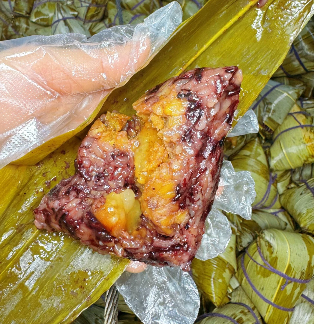 紫糯米板栗肉粽广西柳州风味端午纯手工现包粽子软糯咸香
