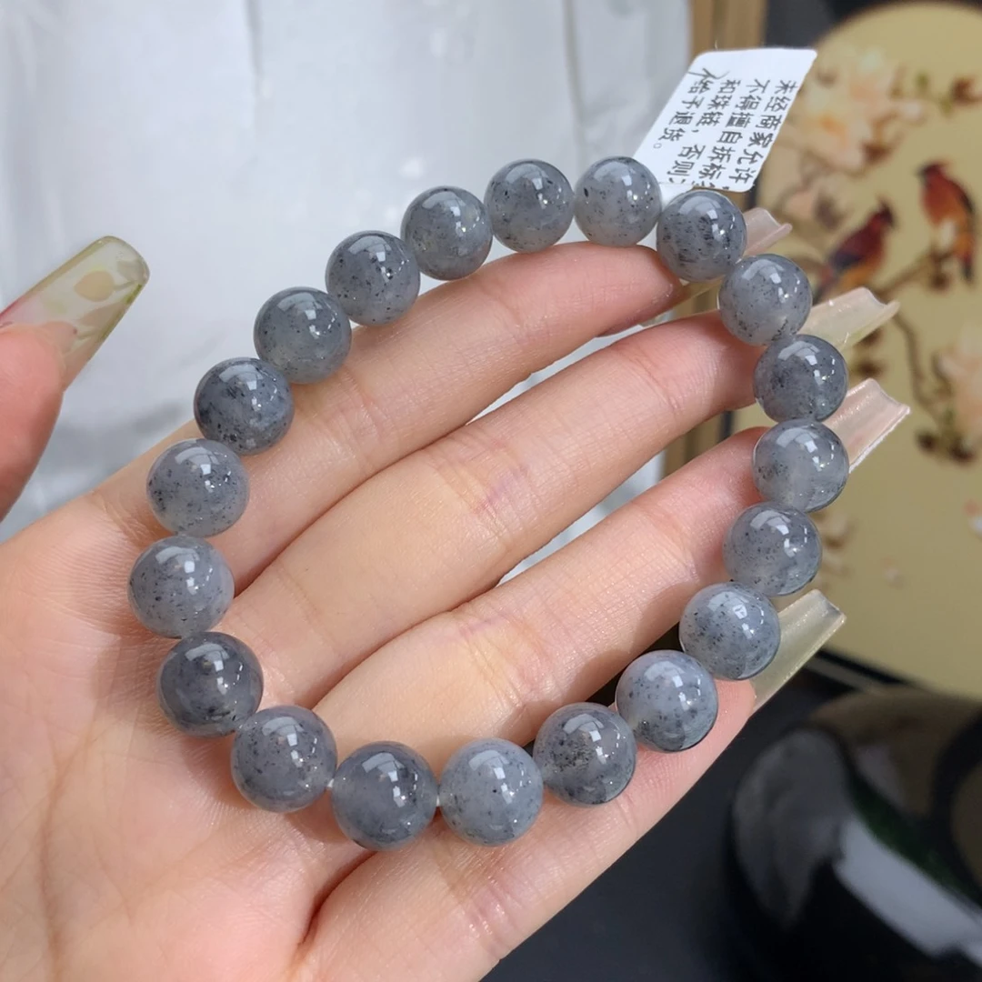 翡翠手链未镶嵌卡9.8冰润胶黑乌鸡