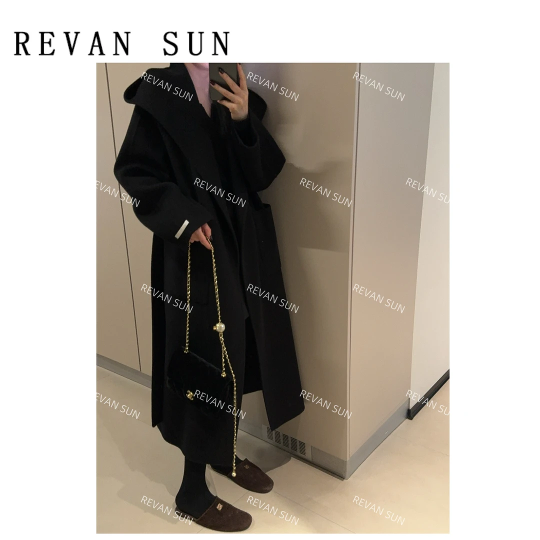 REVANSUN-大骨架穿搭 连帽羊绒大衣25622