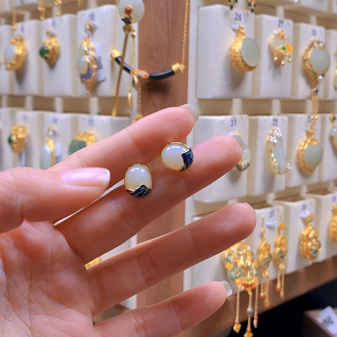 和田玉银S925镶嵌颈饰