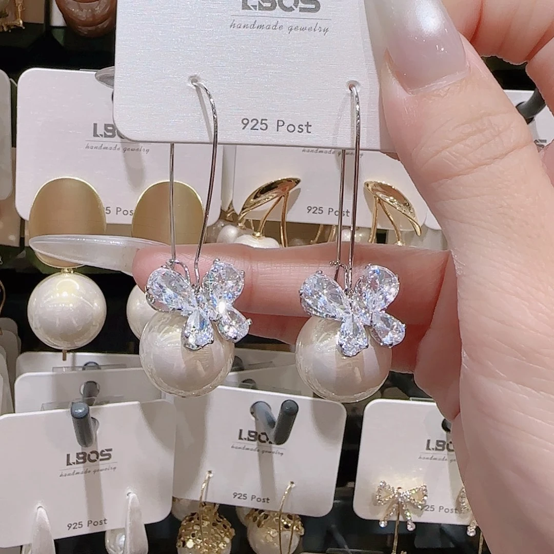 锆石铜合金925银耳环