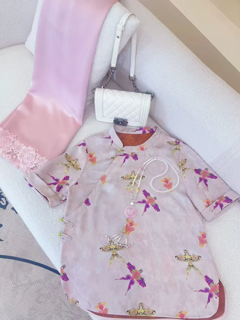 《晓君定制》5532《云戏纸鸢》时尚新中式气质百搭宽松显瘦款提花衬衫