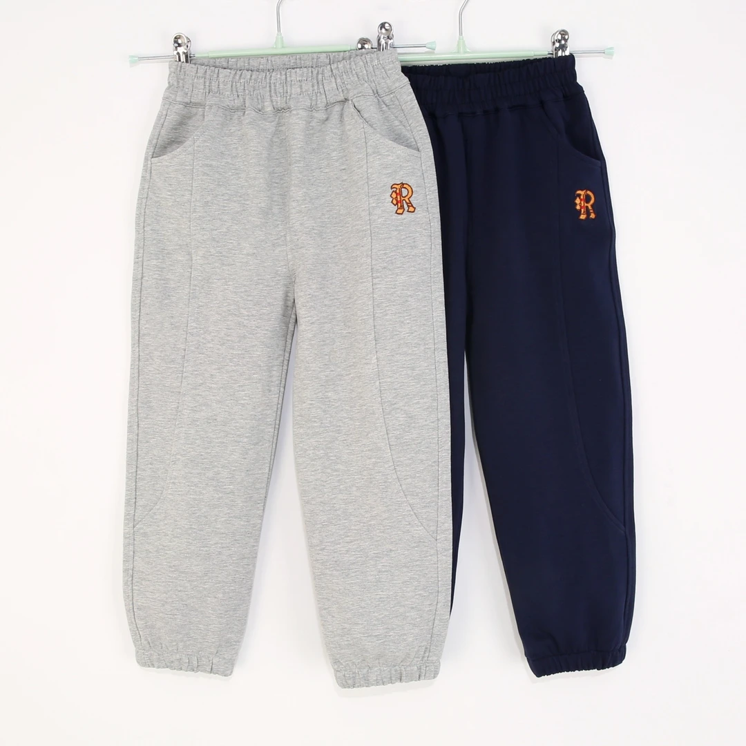 25025童装毛圈裤子运动裤针织纯棉95%棉卫裤秋季儿童春秋休闲裤