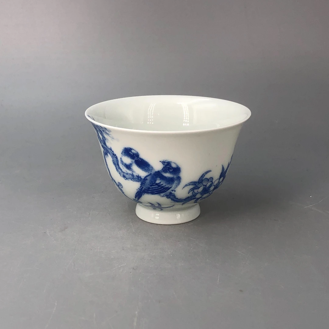 【南昌广电优选】双鹊卧梅撇口杯