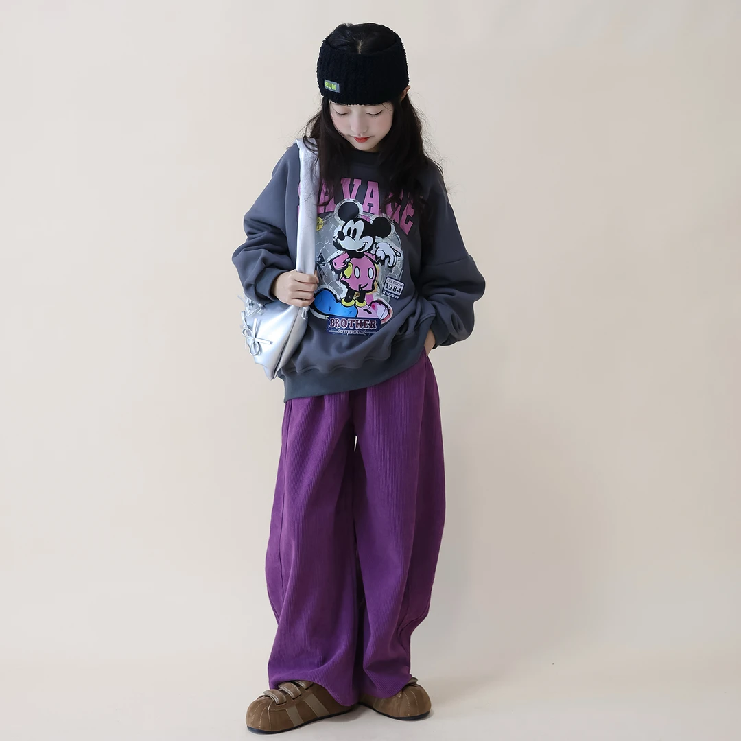 儿童裤子女2025新款秋冬季女童加厚运动裤韩版休闲中大童宽松长裤