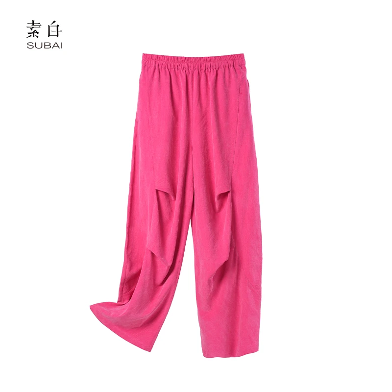 素白个性款【绯漾】K01619慵懒随性天丝休闲裤