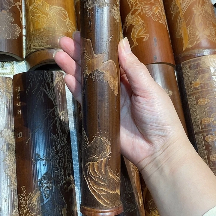 火***山老煤竹手工雕刻精品香筒