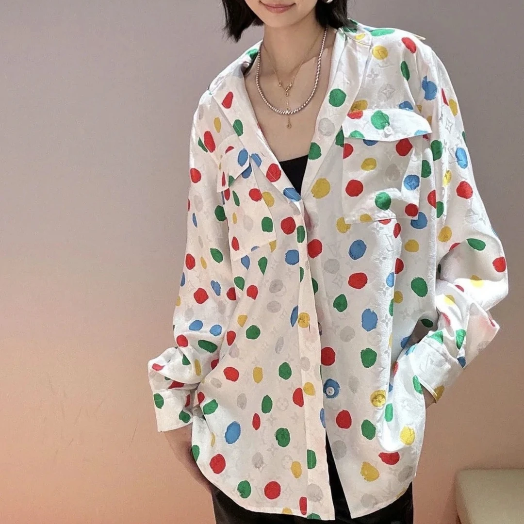 未使用 LouisVuitton/路易威登 草间弥生联名 圆领长袖衬衫34