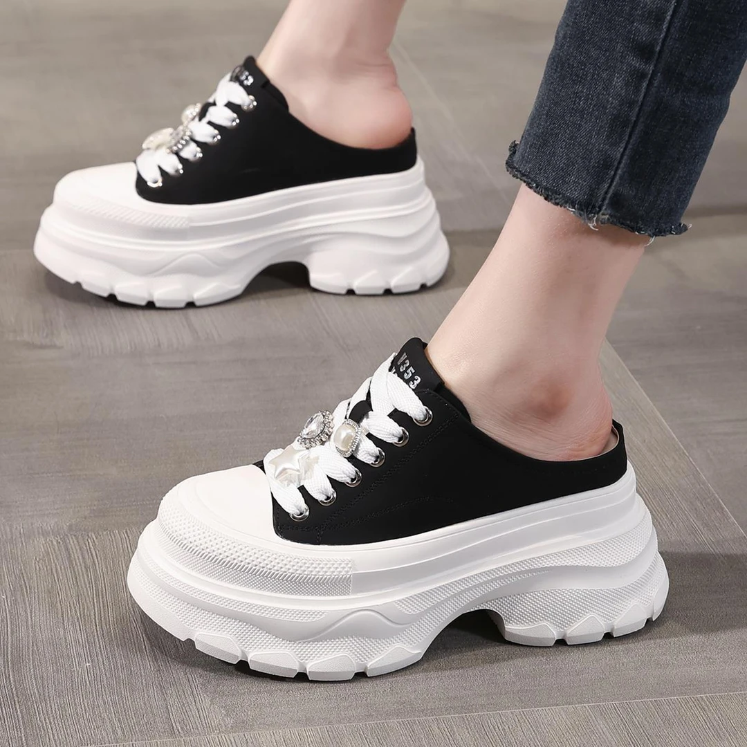 【FBZN官方正品】ZFCQ香港厚底松糕包头拖鞋女夏外穿2025新款真皮