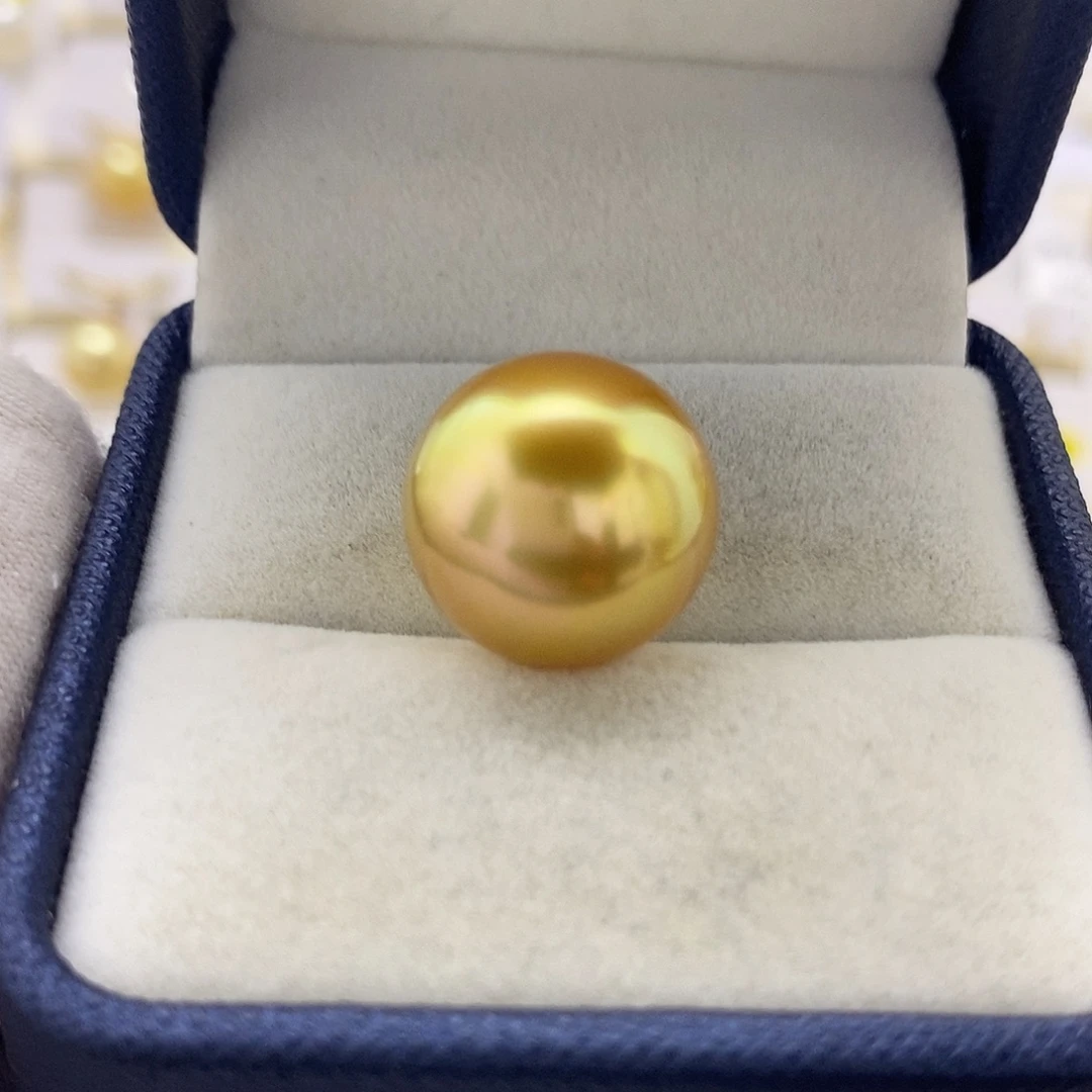 海水珍珠裸珠15mm南洋金珠裸珠