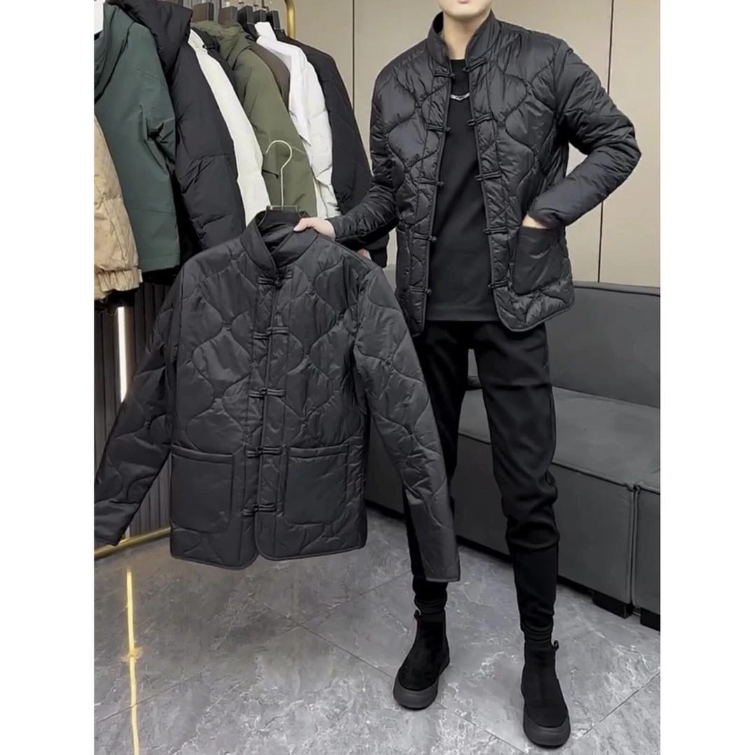 HKYC冬季新款棉服男修身休闲立领中国风盘扣唐装外套网红同款棉衣