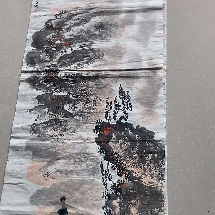 国画四尺山水作品 纯手绘