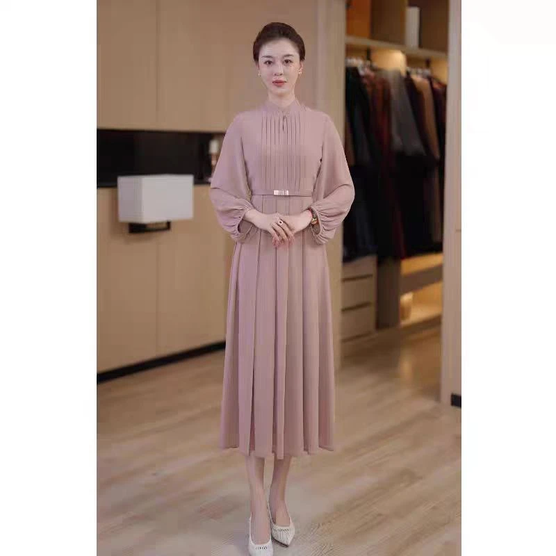 暖长裙夏季宴会树脂固色气质法式优雅长款短袖连衣裙1015