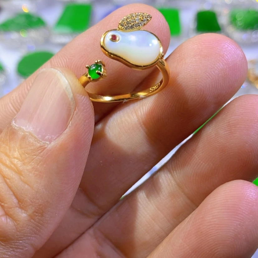 【闪购商品】翡翠挂件银S925镶嵌天然翡翠