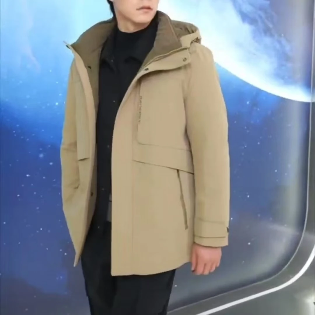 【羽绒服270】男士高奢欧货设计师风格都市时尚商务中长风衣羽绒服