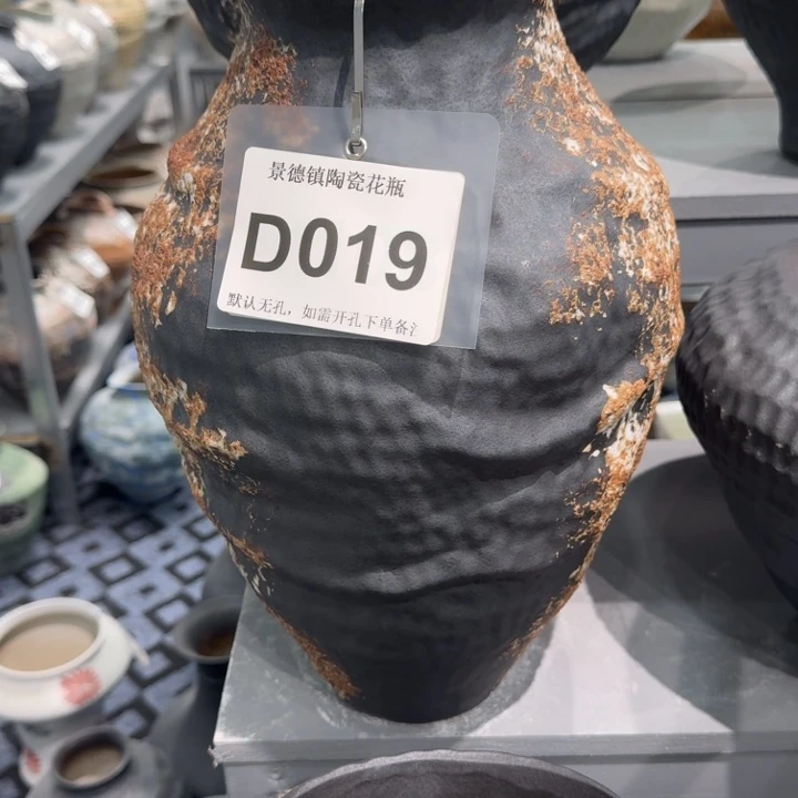 花***ó瓷片景德镇高温花器编码019高36口10默认无孔