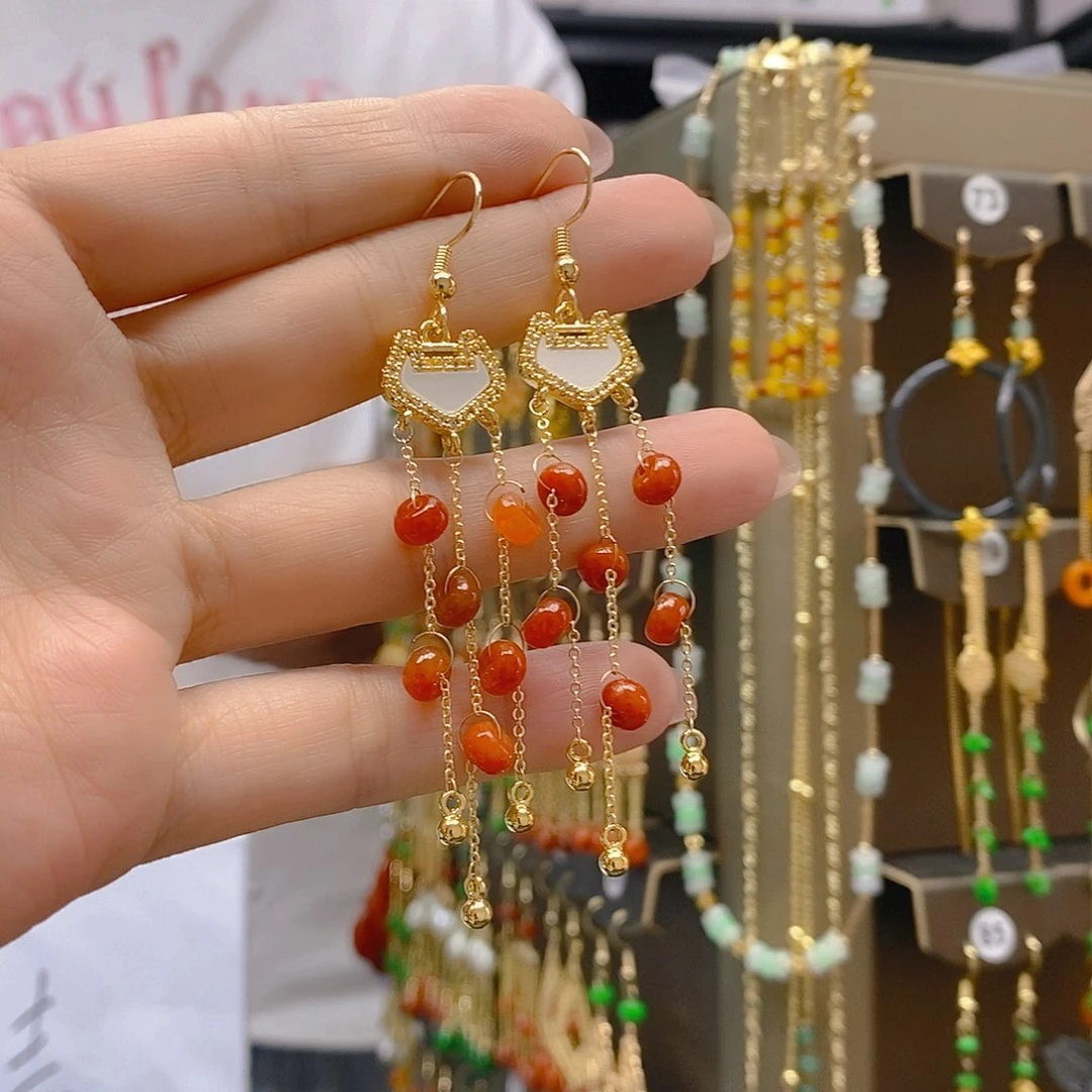 翡翠合金耳饰翡翠