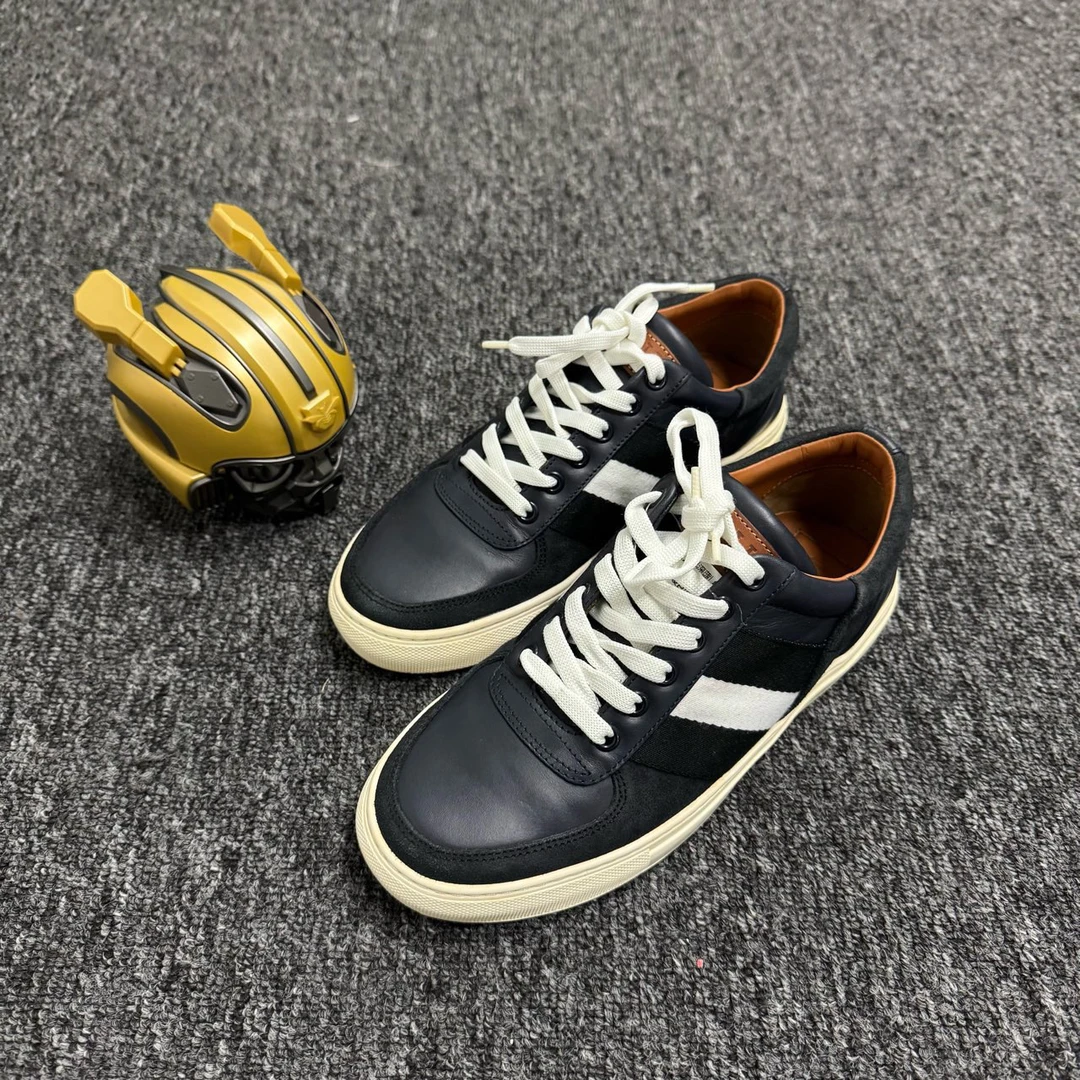 99新 BALLY/巴利 /39.5码/白蓝侧标板鞋/公价3800