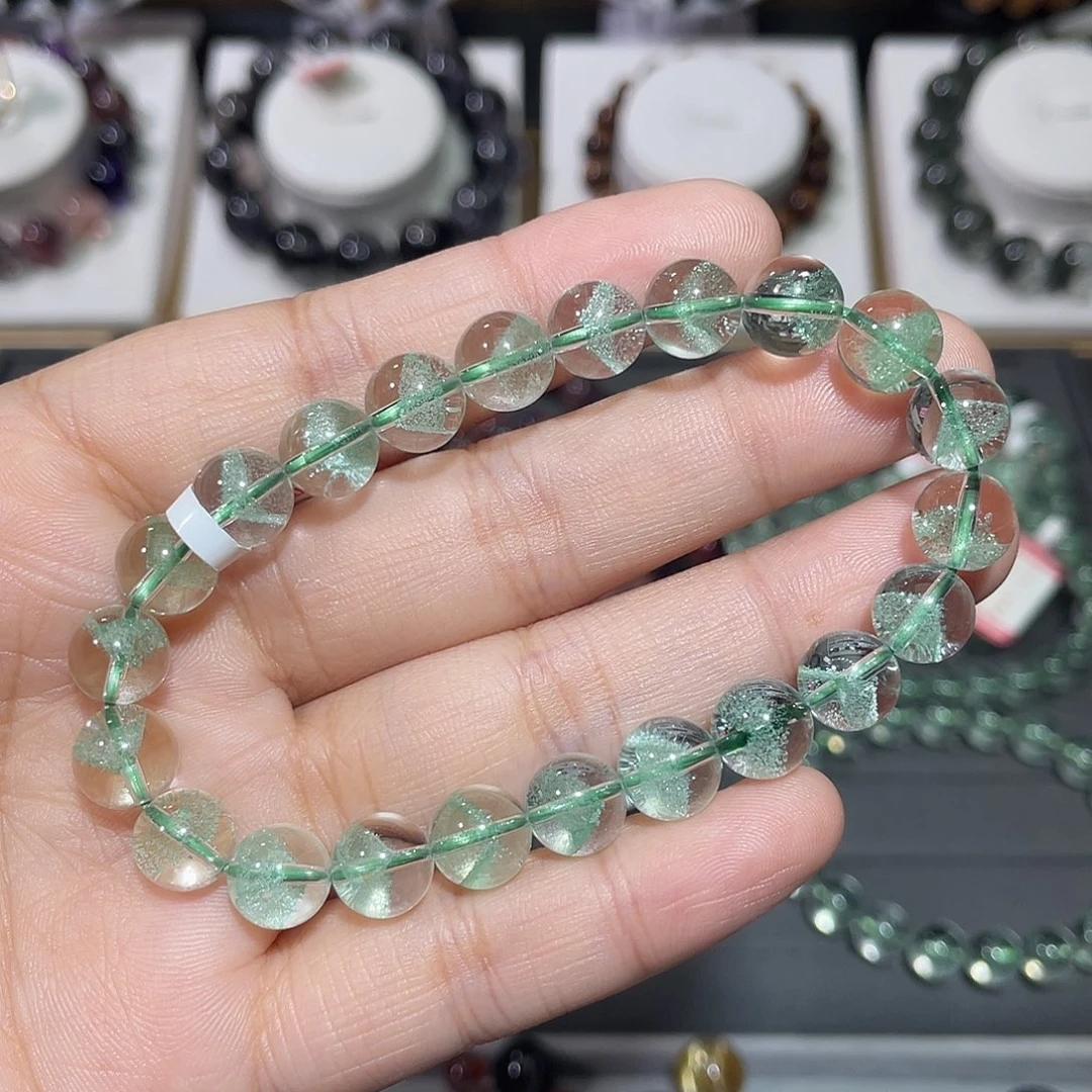 未镶嵌水晶手串翠幽灵金字塔手串