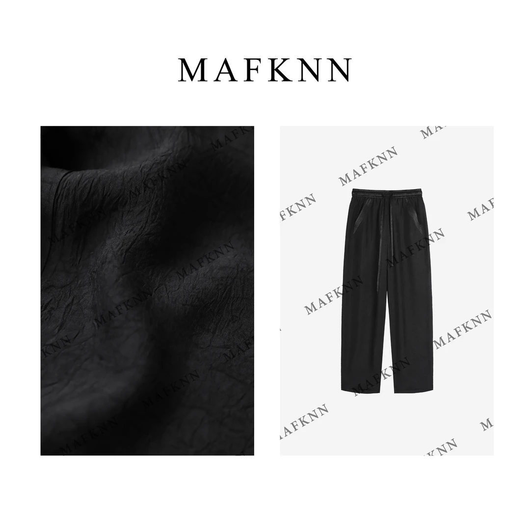 MAFKNN/玛肯气质时尚简约百搭舒适休闲醋酸裤MK12134