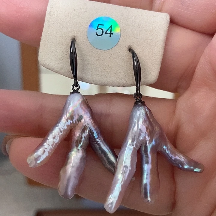 淡水珍珠耳饰未镶嵌兰*