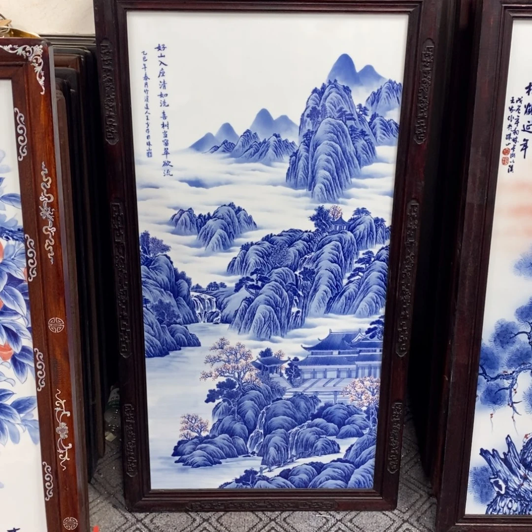 豌***儿瓷片1.2*66*1景德镇瓷板画柴窑烧制