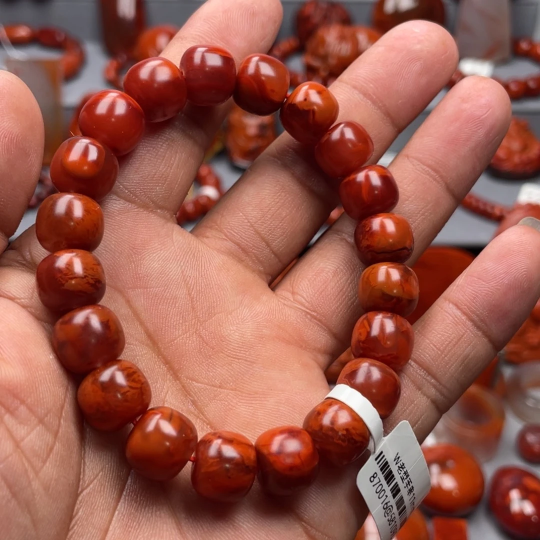 南红玛瑙未镶嵌珠宝奇石单圈11