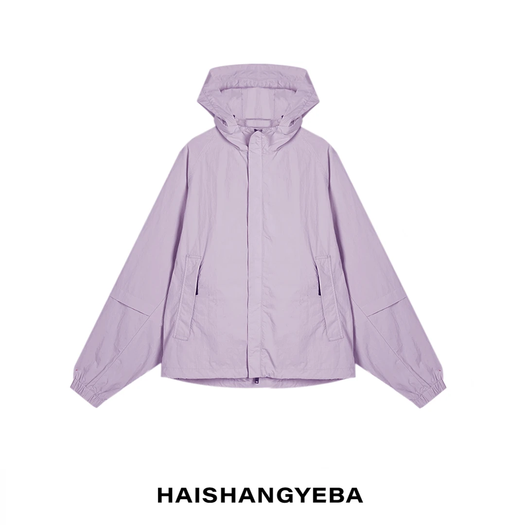 【海上叶爸】新款2025春秋百搭连帽男女同款宽松拉链外套