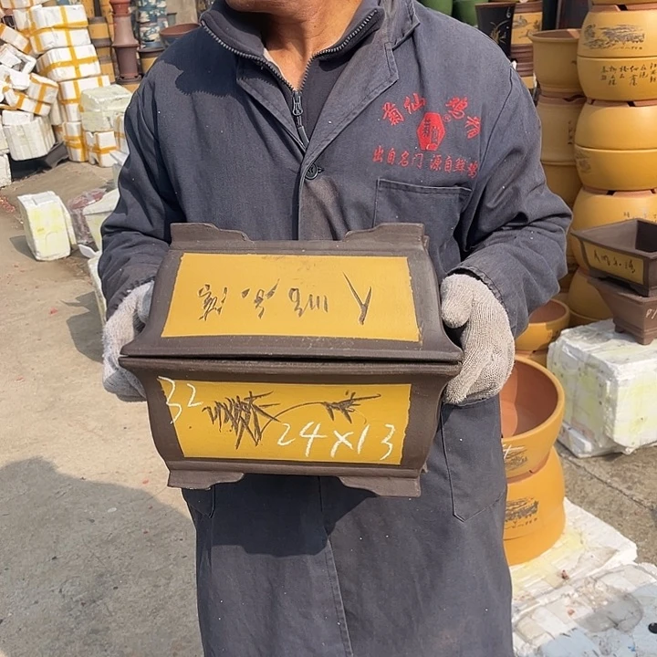 紫砂紫砂花盆和一座古城堡