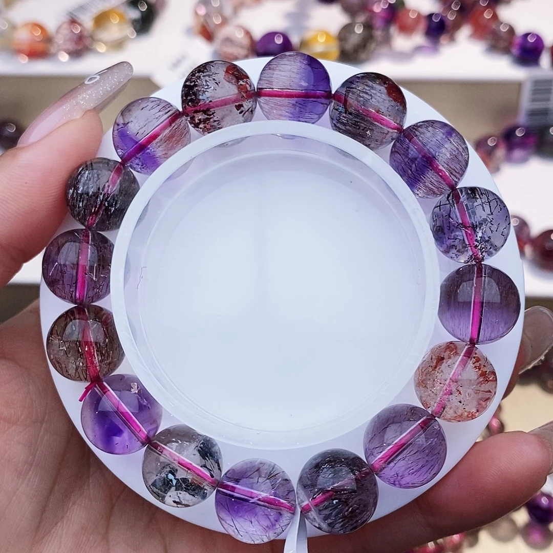 未镶嵌手链水晶黑加仑超七12+