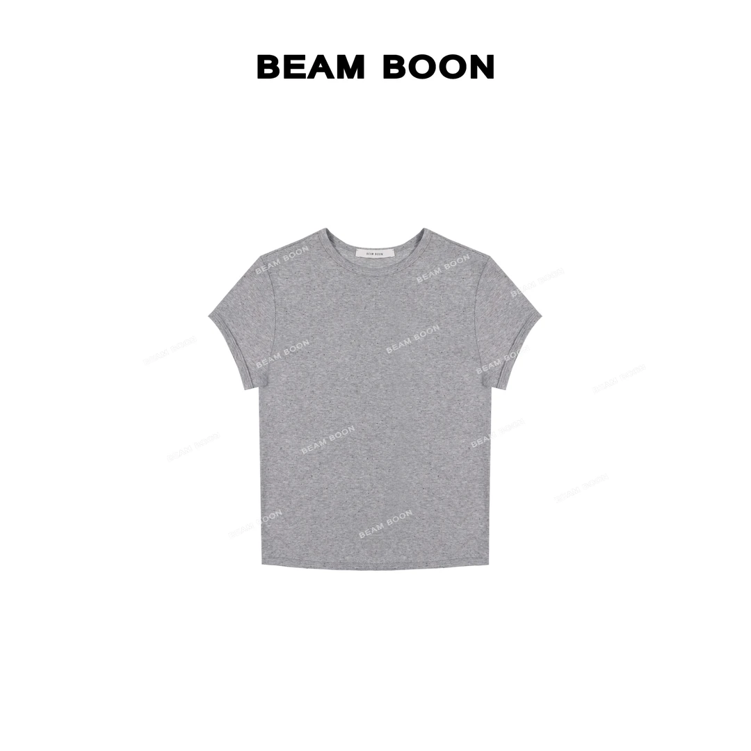 Beam Boon |【风铃T】嘎嘎显瘦！柔软细坑条肌理极简通勤显瘦短袖T恤