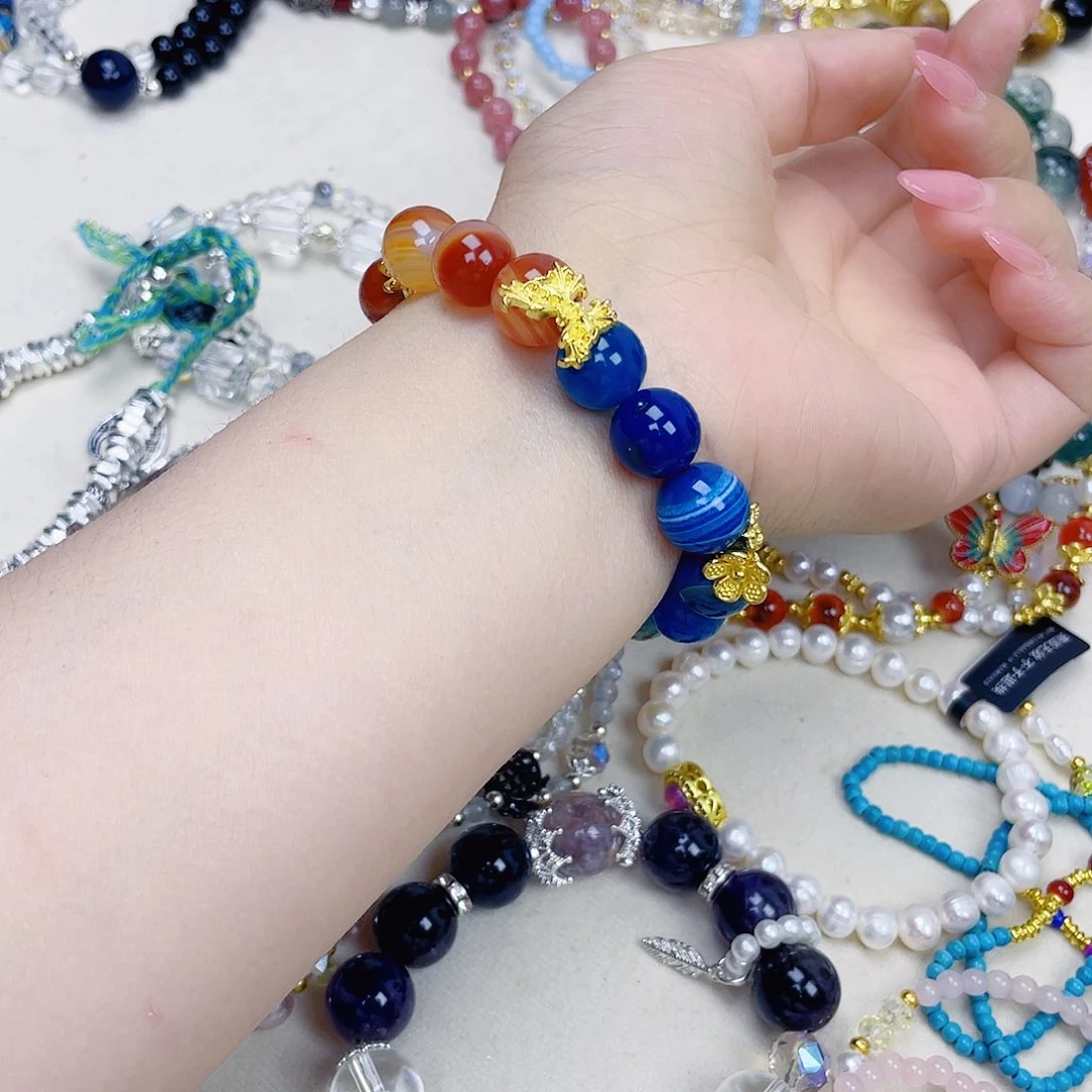 手饰针钠钙石银S925镀金镶嵌