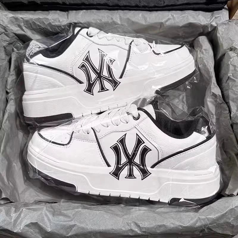 官方正品潮牌纽约洋基队运动休闲小白鞋男女款莆田厚底增高板鞋子