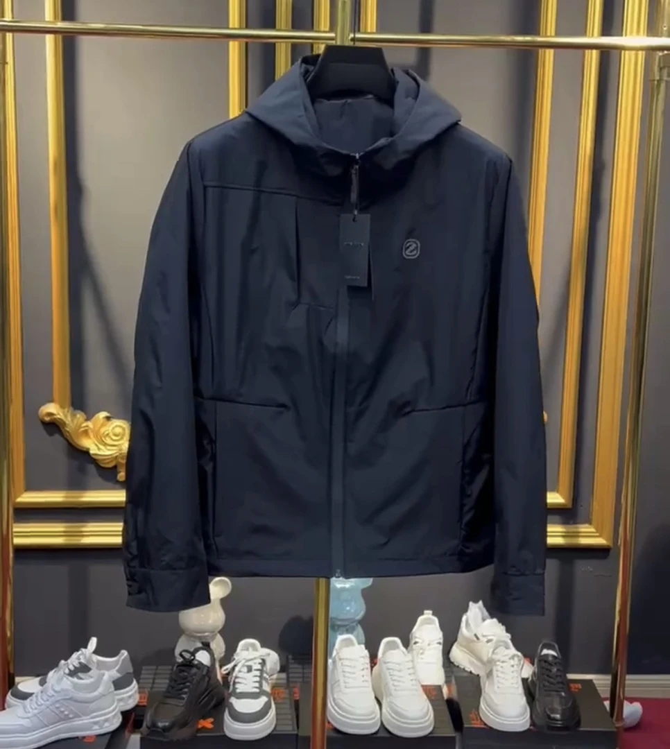 8866-2025春季新款男士时尚休闲百搭连帽修身轻奢