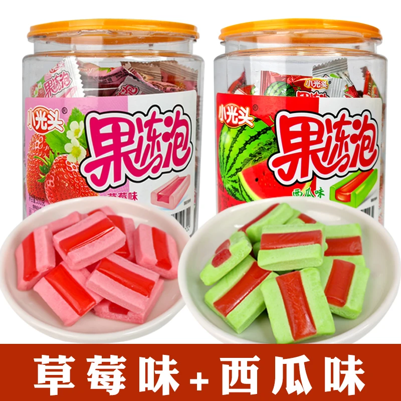 小光头果冻泡西瓜泡泡糖西瓜味夹心8090后怀旧童年零食糖果口香糖
