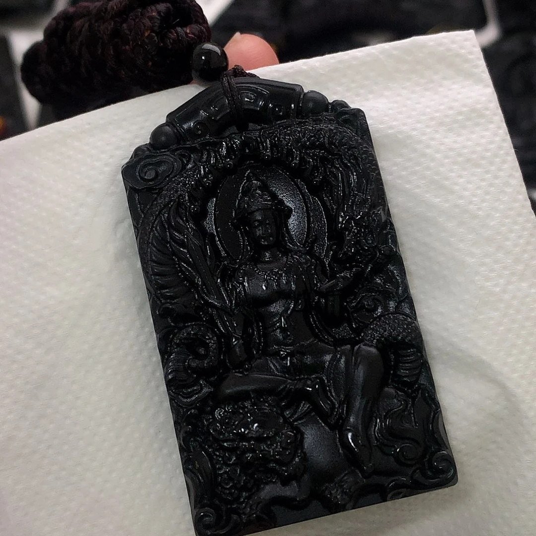 天然缅甸a货钢琴黑挂件