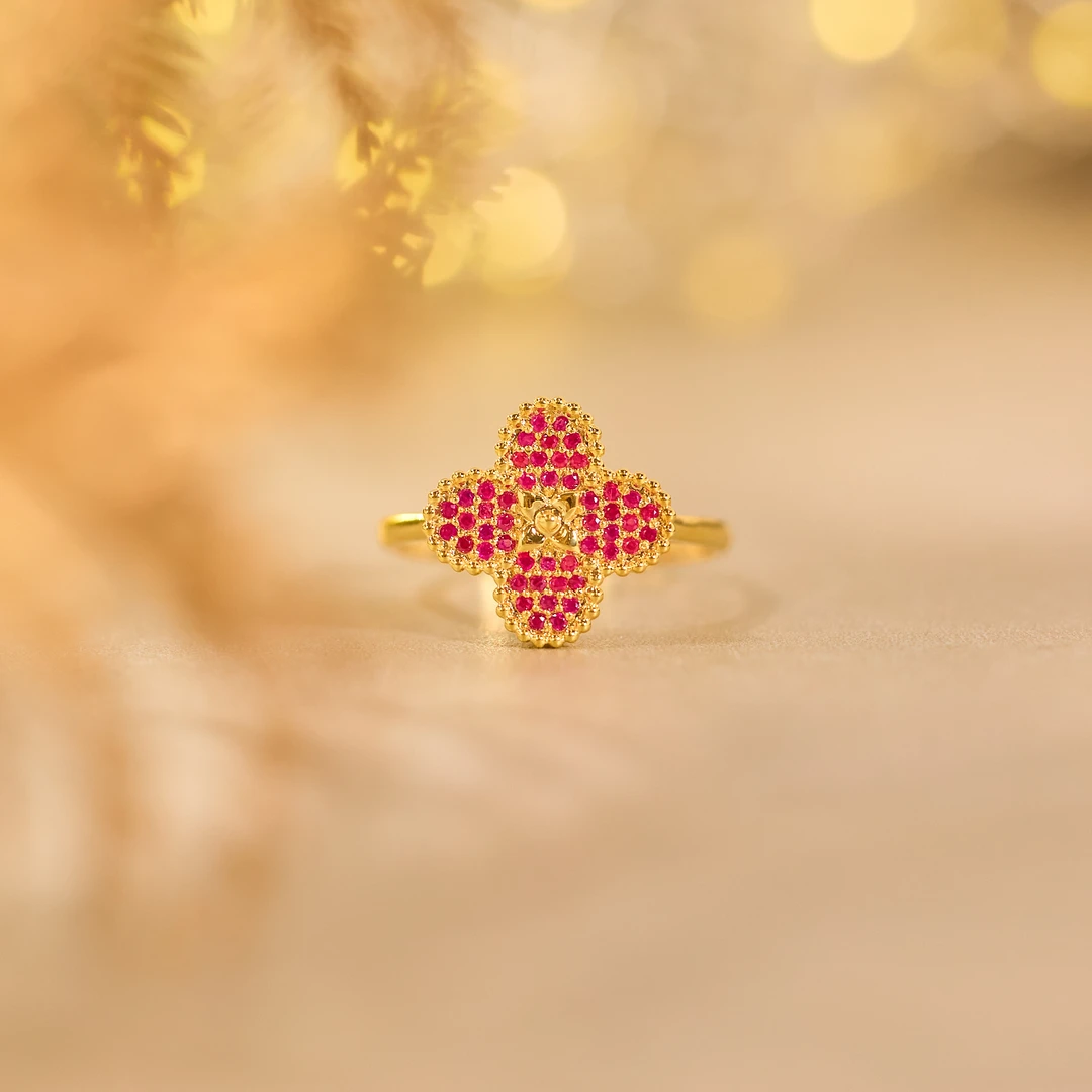 【歪歪】红宝女戒*18K金镶嵌（多样性发一）XB-S4548