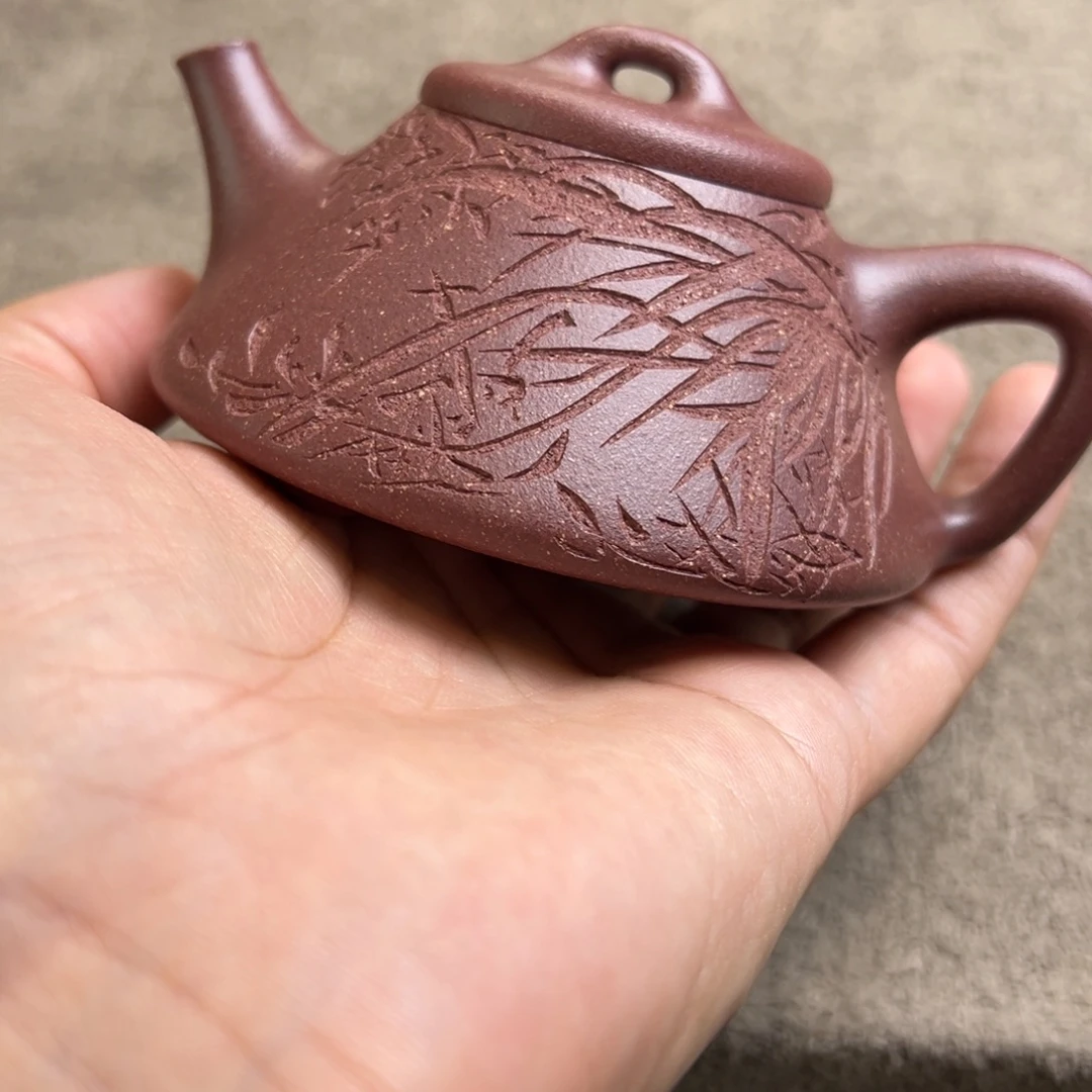 苍***白茶壶底槽青桃花泥趣瓢