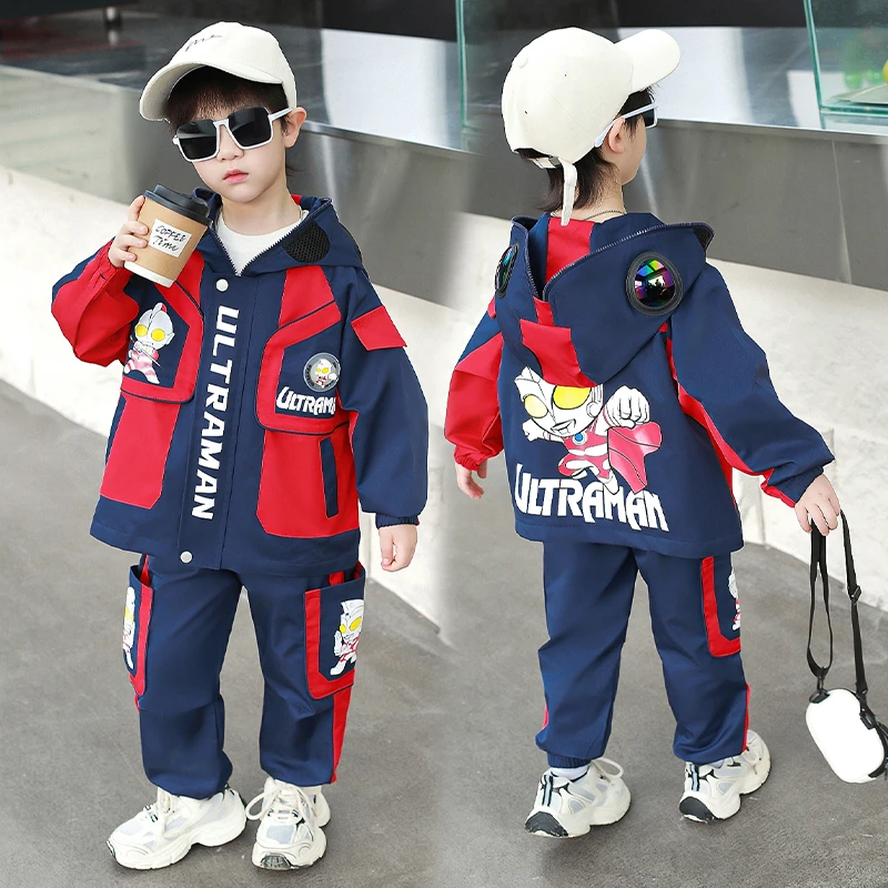 奥特曼衣服男童春秋套装2025新款儿童春装帅气男孩时尚休闲两件套