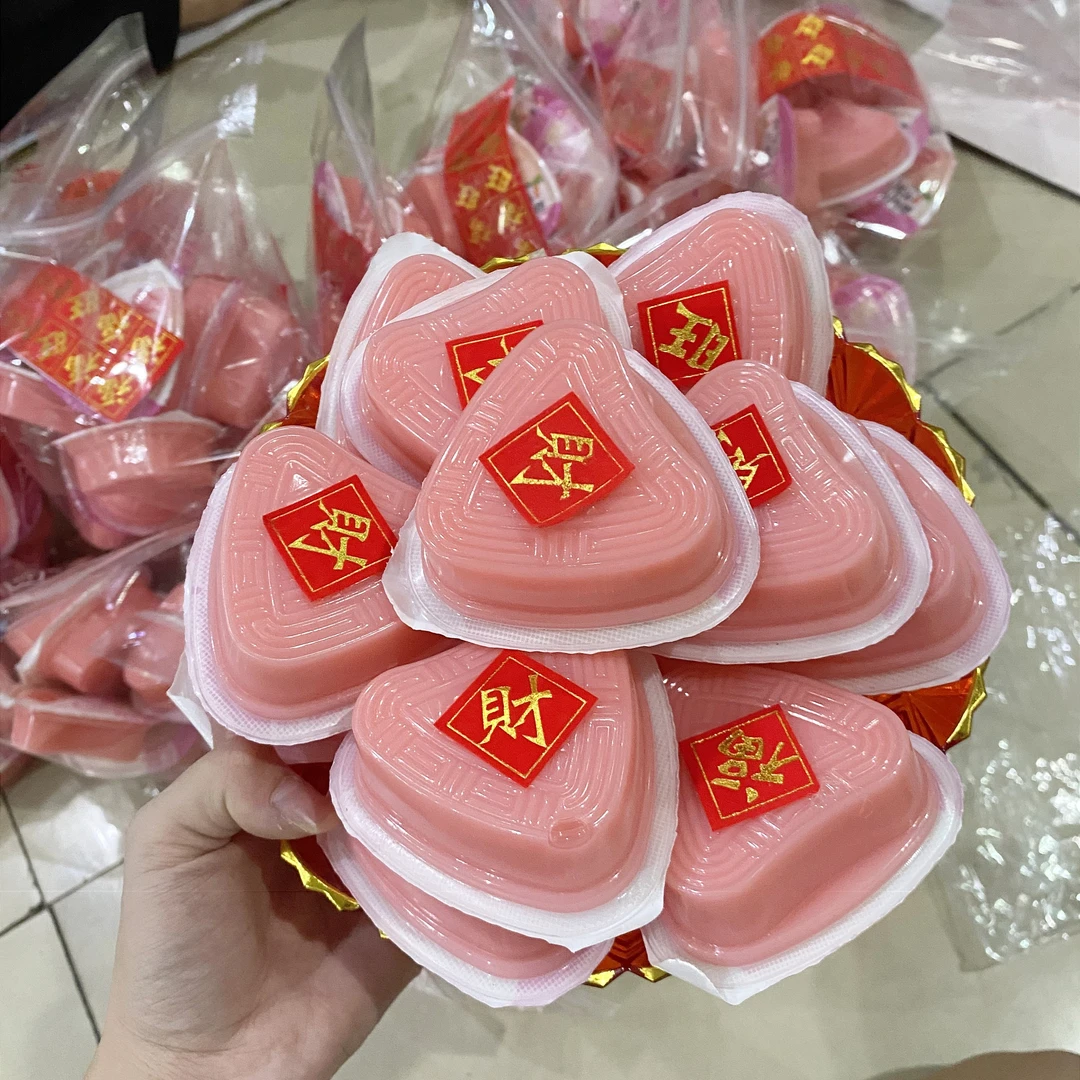 广东潮汕特产怀旧红桃粿果冻白桃味（14个配红字）