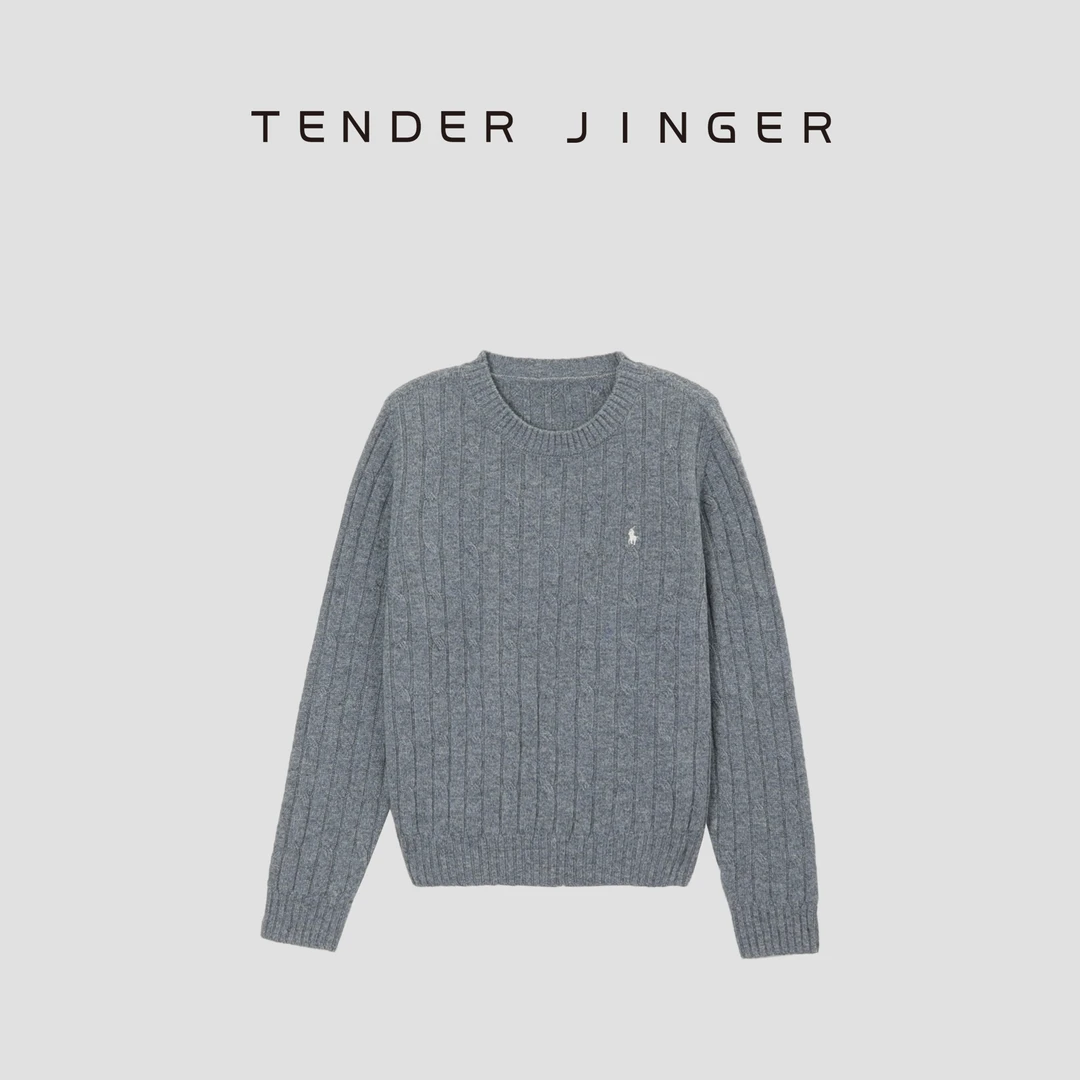 【专柜】女士休闲圆领纯色绞花针织衫T43SCC77852