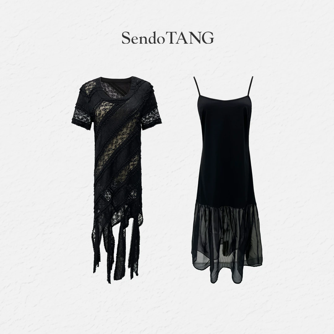 两件套【松墨】胖多女装夏季新款休闲时尚宽松百搭吊带连衣裙套装