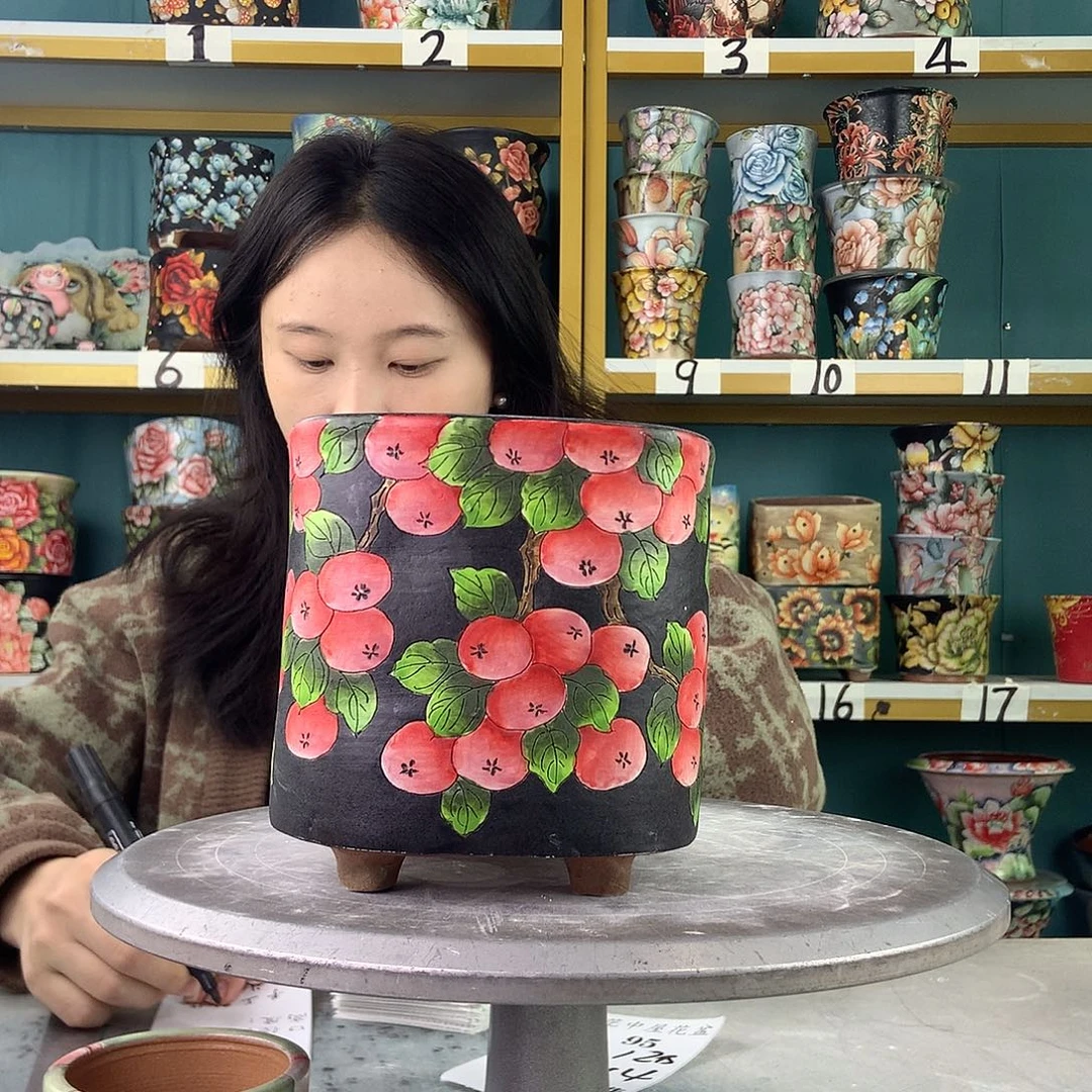 陶景德镇手工花盆161