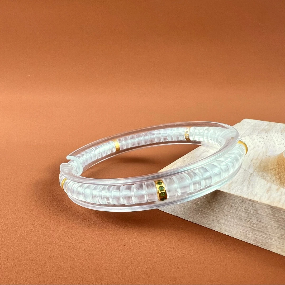 18K金蓝月光直切手串 珠径5mm 手围15cm k金约1.1g