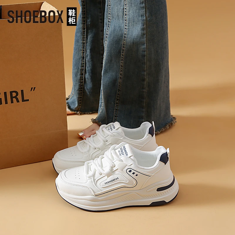 达芙妮旗下2025春季新款厚底松糕鞋女百搭时尚轻便休闲运动德训鞋