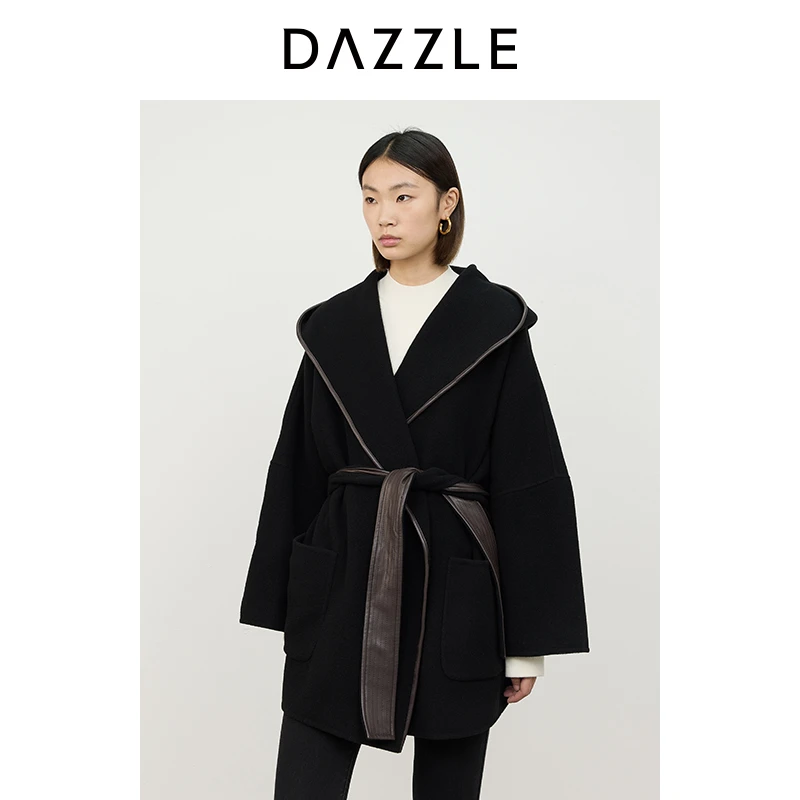 DAZZLE地素毛呢外套羊毛双面呢工艺大衣2I4G1081A