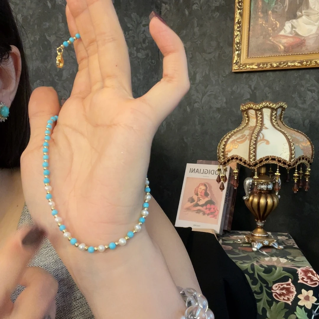 黄铜925银琉璃项链