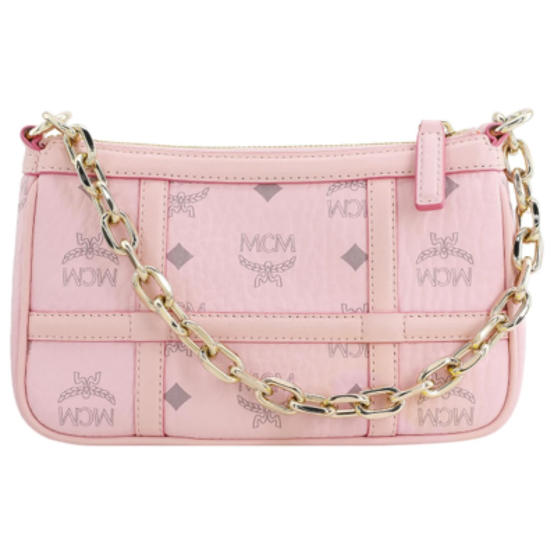 95新 MCM 麻将包轻雾粉/LZ00894